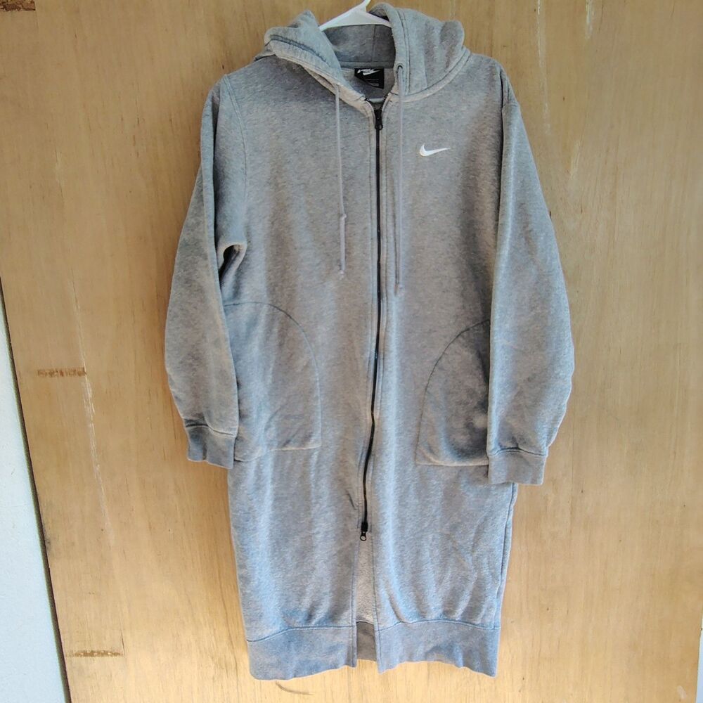 Nike Sportswear Essential Fleece Full Zip Hoodie Dress Grey DQ5745-063 SZ XS